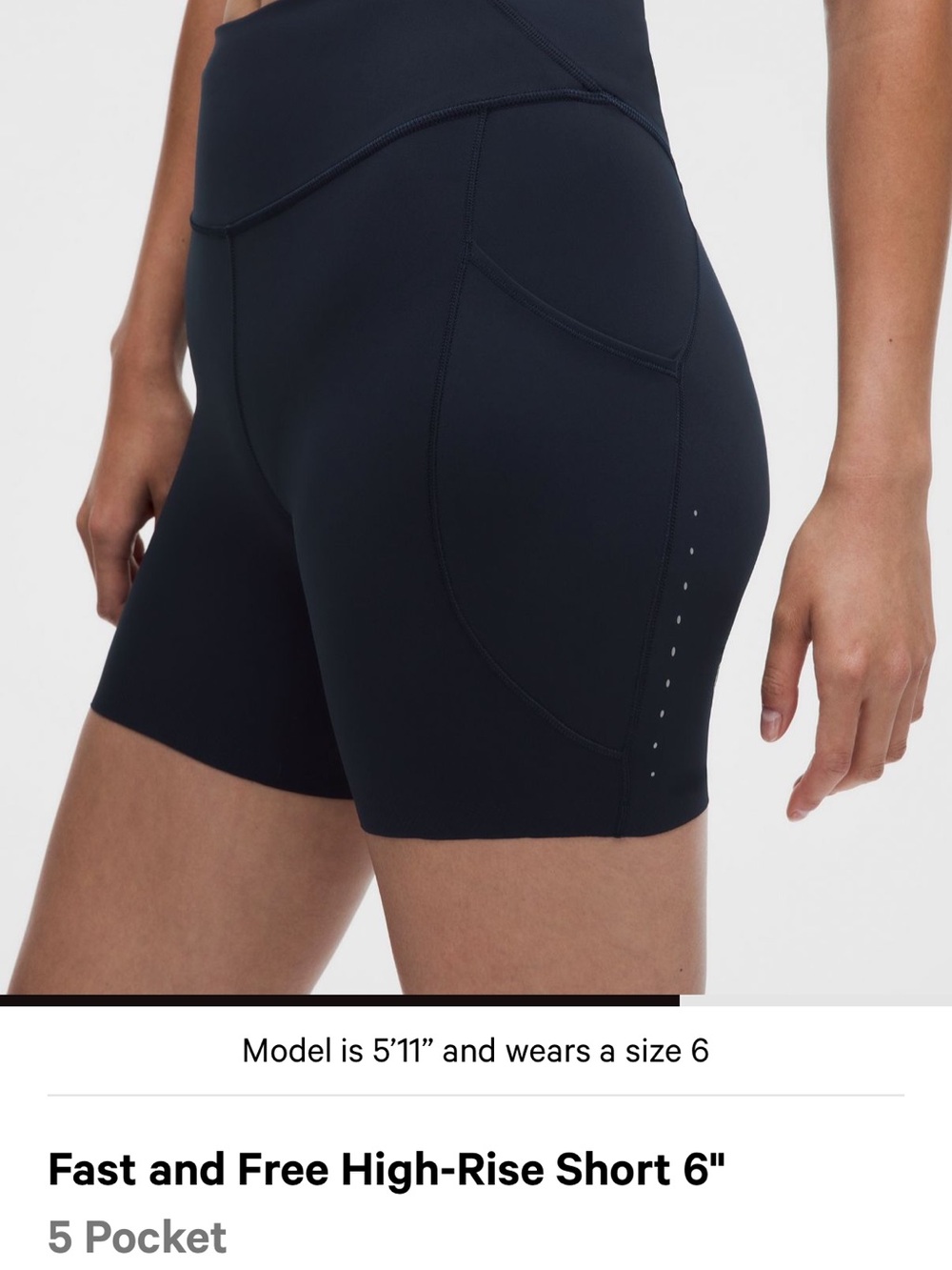lululemon athletica Fast and Free High-Rise 6" Shorts - Navy Blue